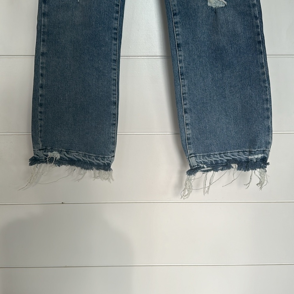 We The Free People Dylan Button Fly High Rise Cropped Bootcut Jeans size 25 d34 - Picture 3 of 11